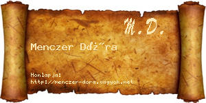 Menczer Dóra névjegykártya