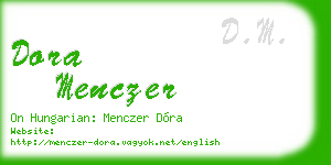 dora menczer business card